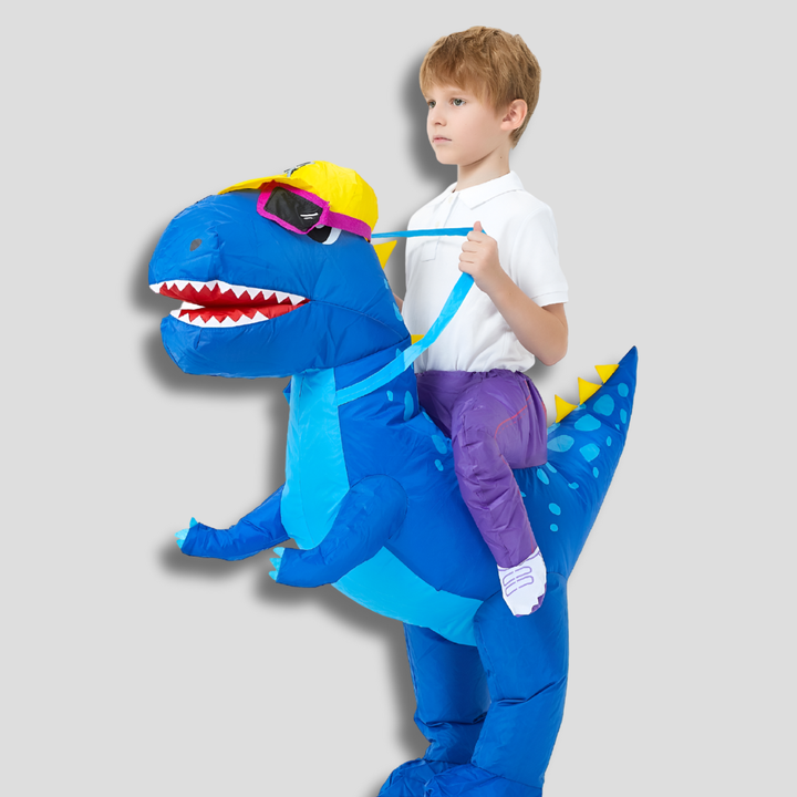 Dinosaur dress-up play set for children, featuring a soft, all-season costume perfect for Halloween.