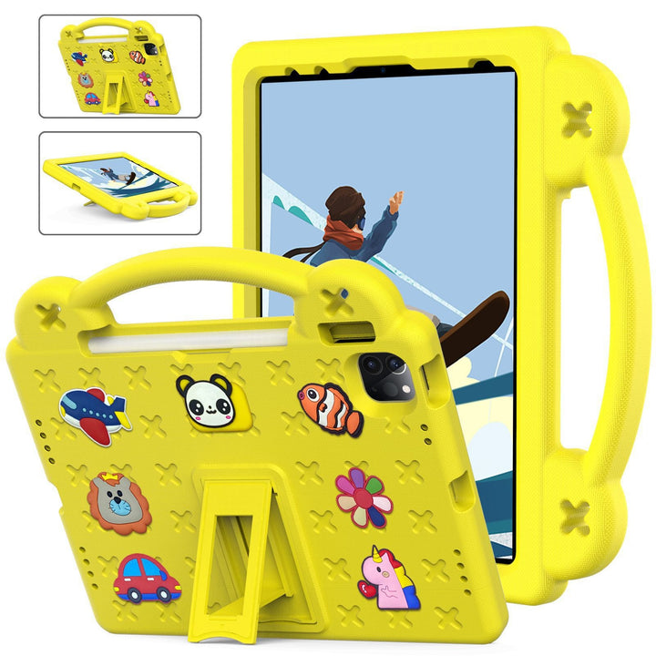 Keep kids' iPads safe with this shockproof tablet case featuring a handle & kickstand. Durable design.