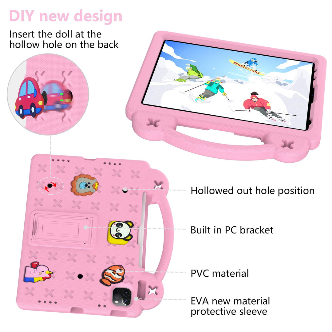 Durable shockproof tablet case for kids, protects iPad from drops & bumps, child-safe device protection.
