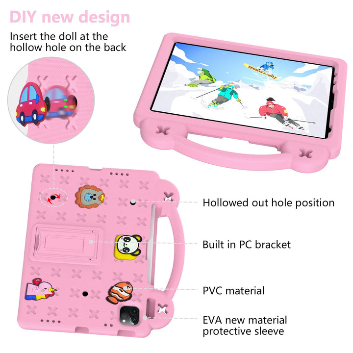 Durable shockproof tablet case for kids, protects iPad from drops & bumps, child-safe device protection.