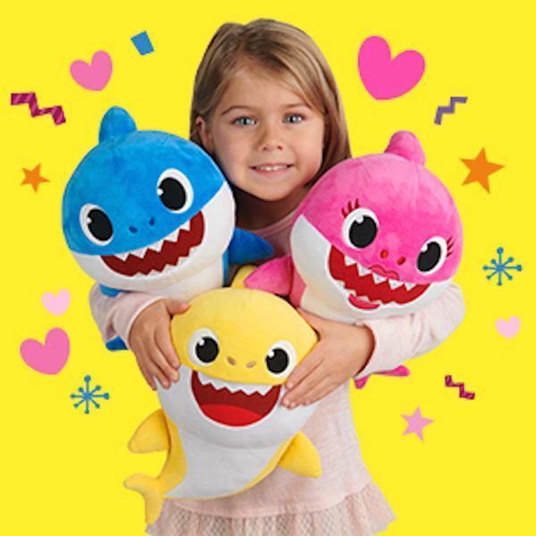 Kids' Singing Baby Shark plush toy. Soft, cuddly musical stuffed animal, perfect for toddlers & children.