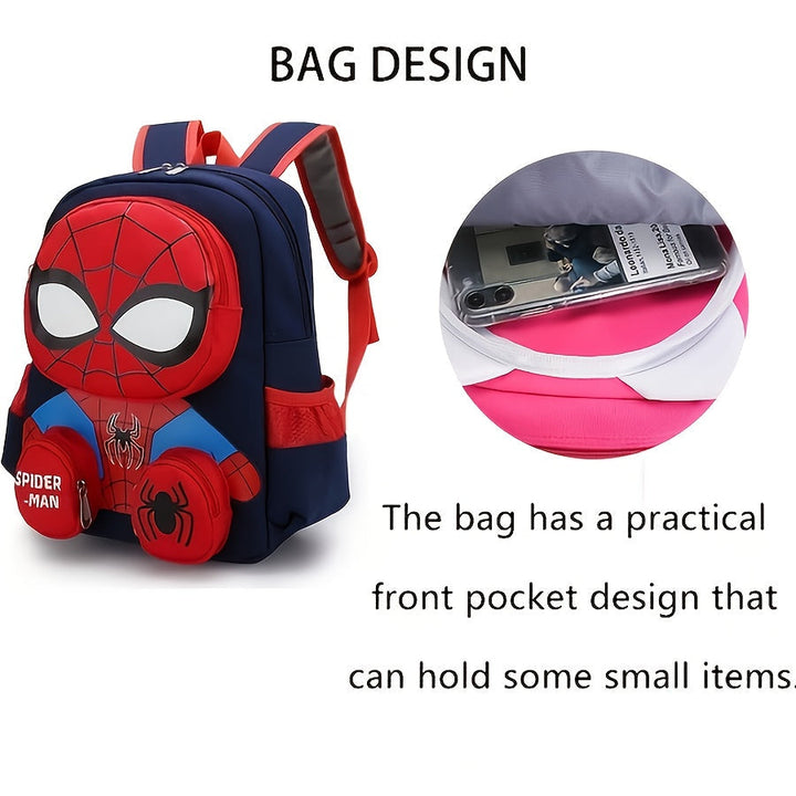 Children's Spider-Man 3D backpack, a perfect gift. Large capacity for school, strong fabric.