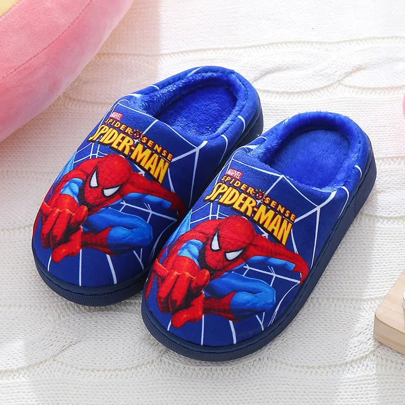 Fun Spider-Man superhero slippers for kids. Cozy & warm indoor footwear for boys & girls.