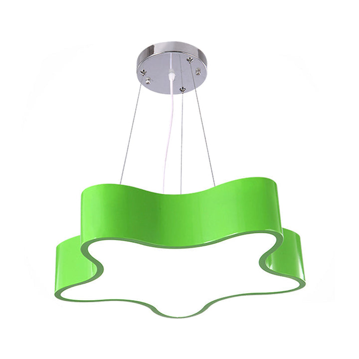 Stylish LED star light, a colorful pendant lamp for kids' bedrooms. Safe acrylic children's lighting.