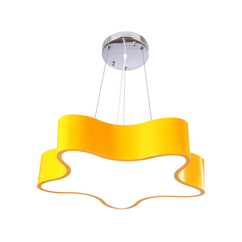 Vibrant acrylic star pendant LED light. Perfect ceiling lamp for kids' bedrooms and play areas.