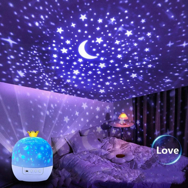 Children's galaxy projector night light with remote control, perfect for bedroom decor & a soothing sleep.