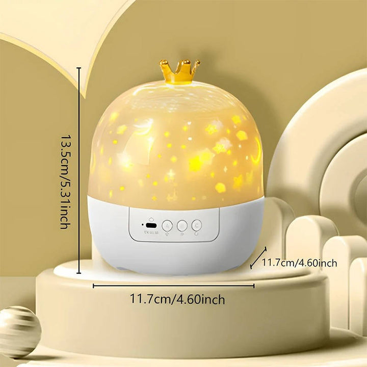 Versatile kids' star and galaxy projector night light. Remote control for adjustable brightness & rotation.