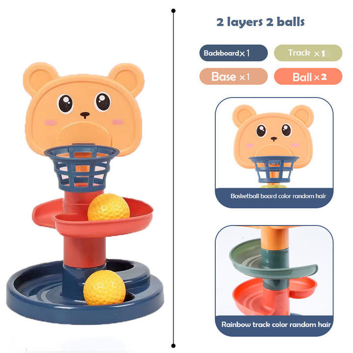 Colorful Swirling Ball Drop Tower for babies & toddlers. Engages sensory play & develops fine motor skills.
