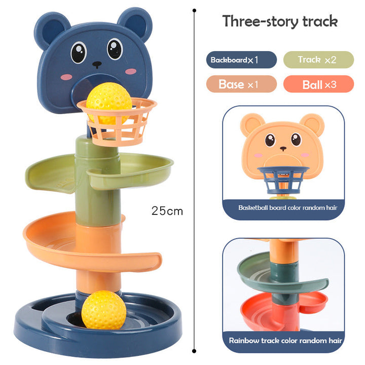 Plastic Swirling Ball Drop Tower. Educational toy for toddler & baby learning, develops motor skills & sensory play.