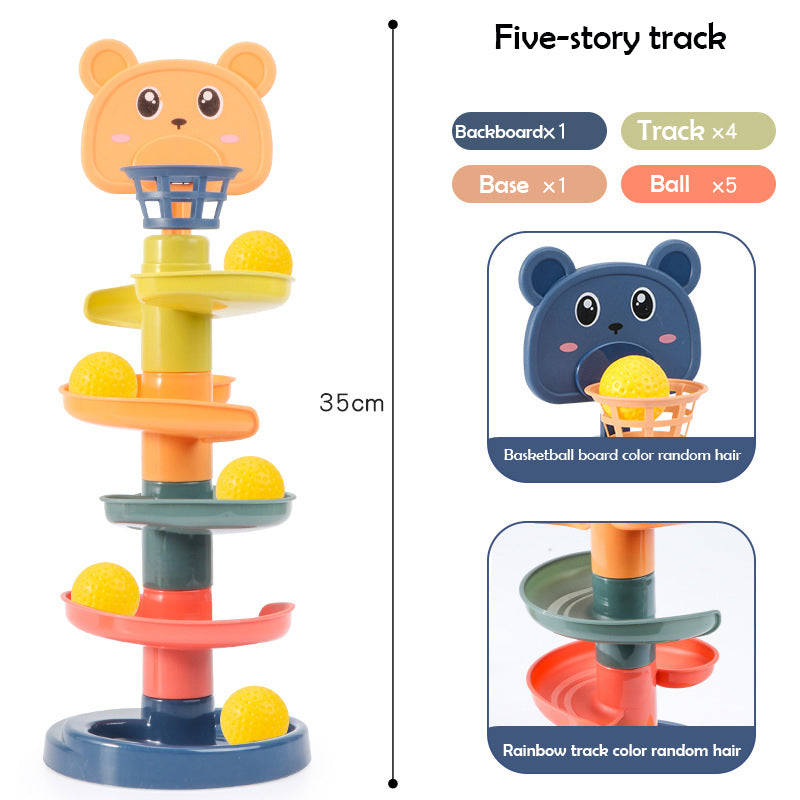 Educational Kids' Swirling Ball Drop Activity Tower. Perfect gift for toddlers, enhances early development & learning.