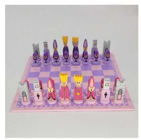 Premium wooden chess set for kids, classic pieces. Engaging strategy board game, ideal for children's mind development.
