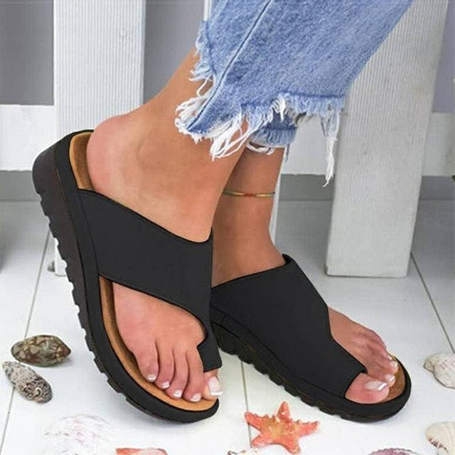 Ladies' orthopaedic comfort sandals with supportive sole for all-day wear. Ergonomic foot health daily footwear.
