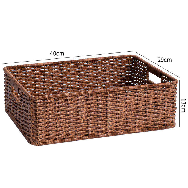 Rectangular storage solution: large handcrafted wicker basket.