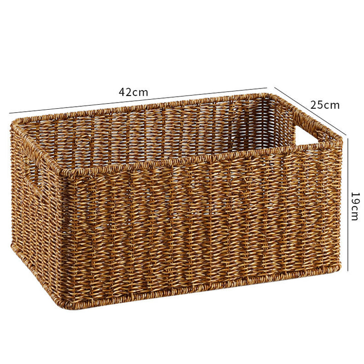 Versatile natural fiber wicker basket for various home storage needs.