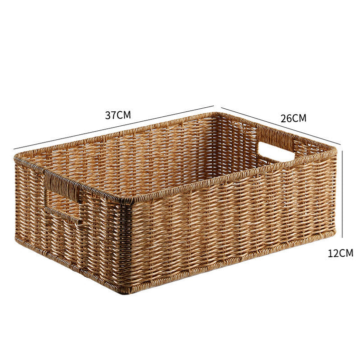 Handcrafted large wicker basket for a neat and organized bedroom.