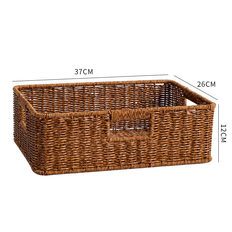Boho-chic handcrafted large wicker basket, ideal for magazines.