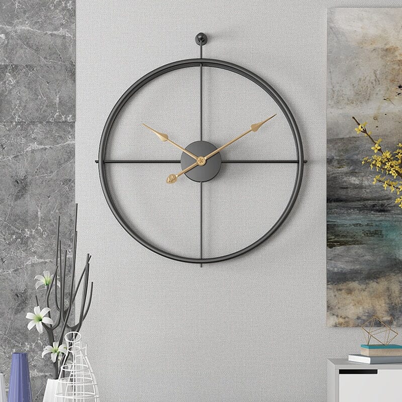 Stylish geometric wall clock, a silent modern decor home accent for living rooms.