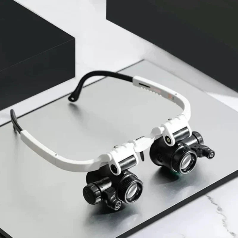 LED magnifying glass with adjustable lenses, ideal for detailed reading, crafts, & hobby tasks. Enhanced vision aid.
