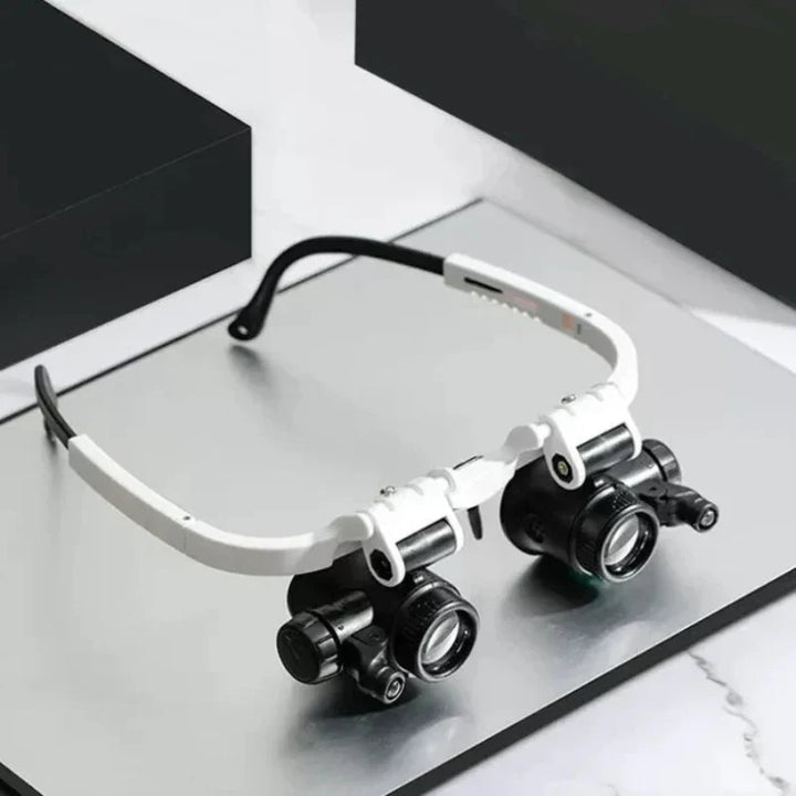 LED magnifying glass with adjustable lenses, ideal for detailed reading, crafts, & hobby tasks. Enhanced vision aid.