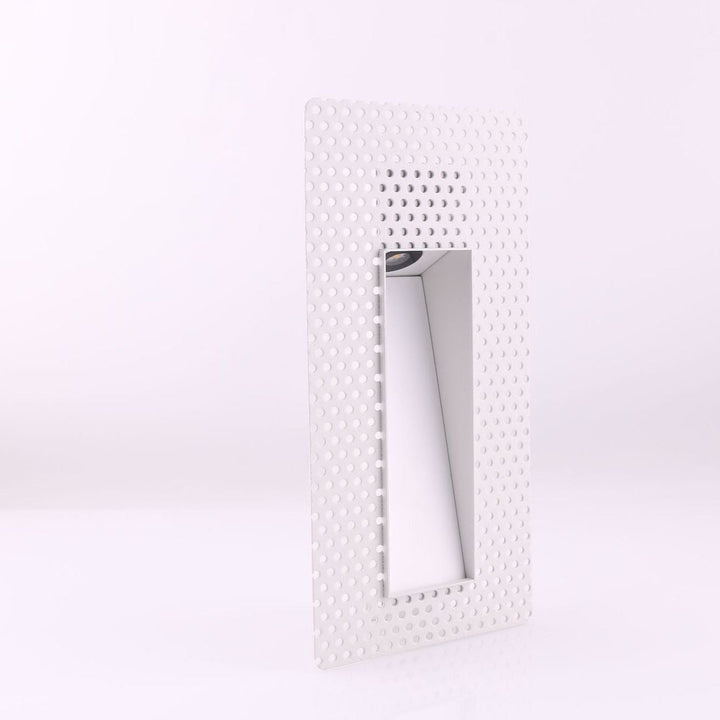 Square LED recessed step light with motion sensor for modern homes.