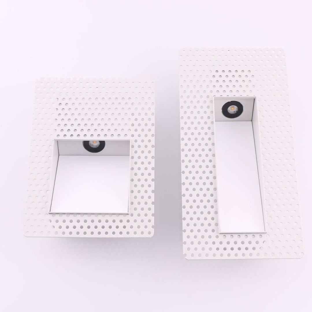 Guide light LED with integrated sensor for automatic stairway lighting.