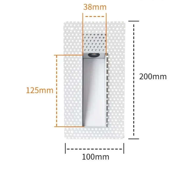 Indoor LED sensor light for stairs, blends seamlessly with wall decor.