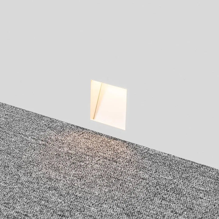 Stylish recessed LED wall light featuring an automatic sensor for stairs.