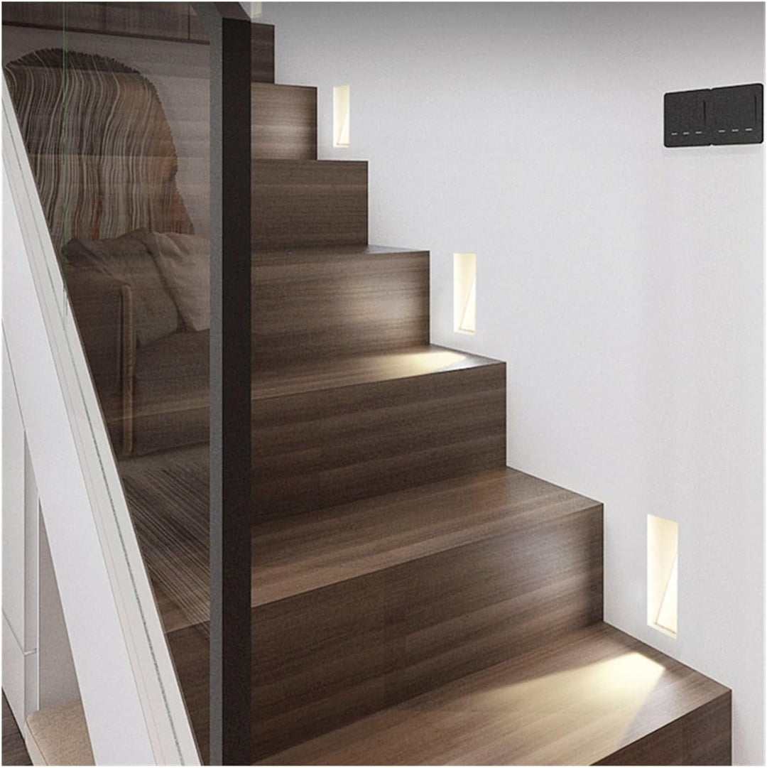 Recessed LED light, designed with a sensor for illuminating hall paths.