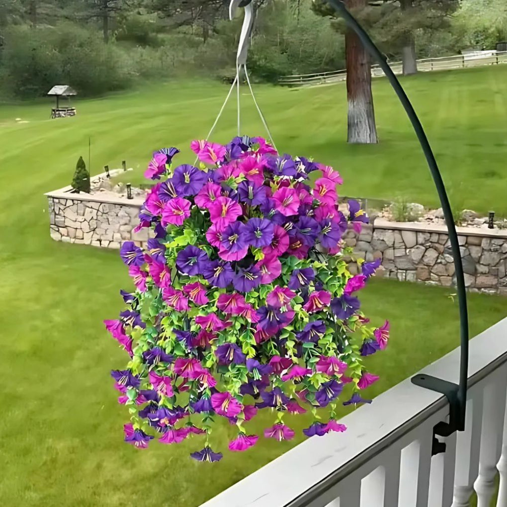 Lifelike artificial morning glory flower garland for elegant home decor. Perfect floral string for any room.