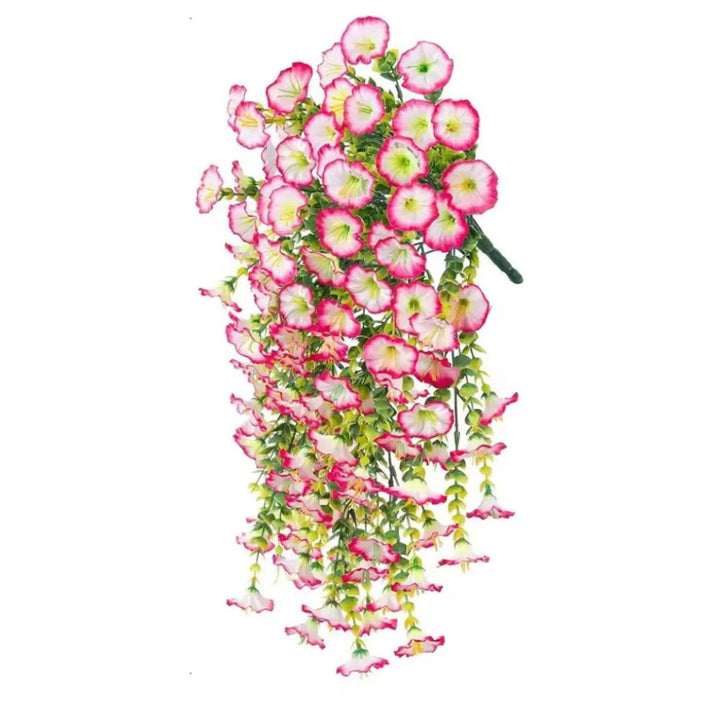 Beautiful artificial morning glory garland, a long floral string for elegant hanging home & event decor.