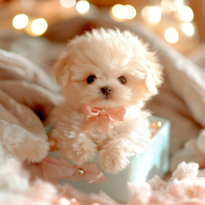 Detailed realistic plush puppy, a soft stuffed animal, perfect for adult comfort or a kids' lifelike pet.