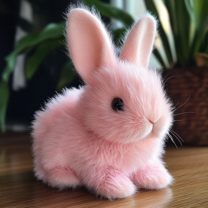Lifelike interactive plush bunny for kids, a soft and cuddly electronic playmate for toddlers and children.