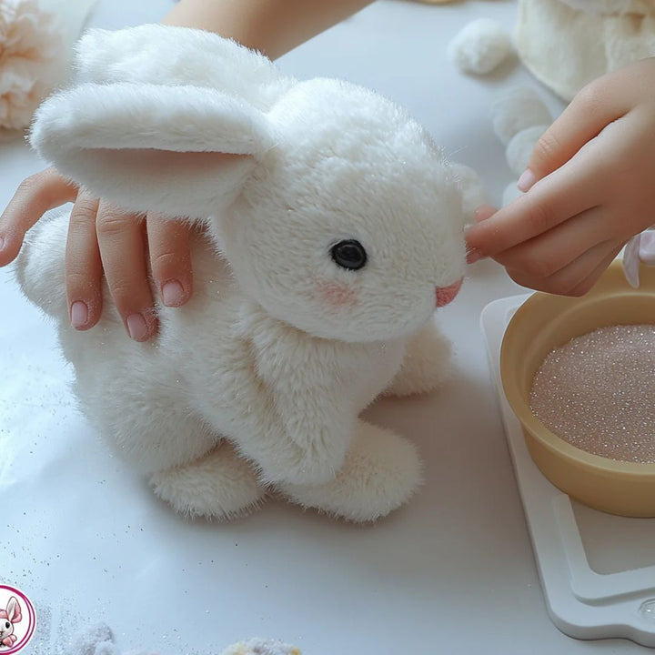 Interactive plush bunny, a lifelike playmate & soft cuddly animal for kids; great children's gift.