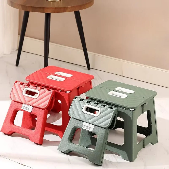 Lightweight folding step stool for kitchen & home. Non-slip surface for safety.