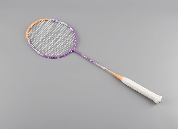 Athletic unisex badminton racket in lilac. Lightweight & durable for performance training sports.