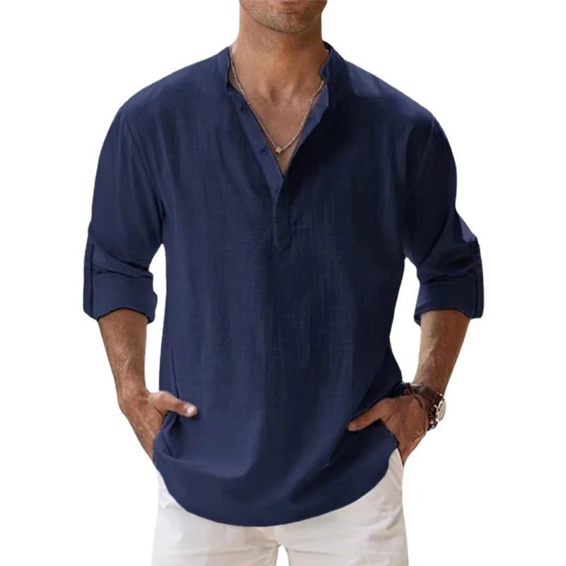 Stylish men's casual shirt, ideal for summer. Lightweight & comfortable everyday wear top for relaxed fashion.