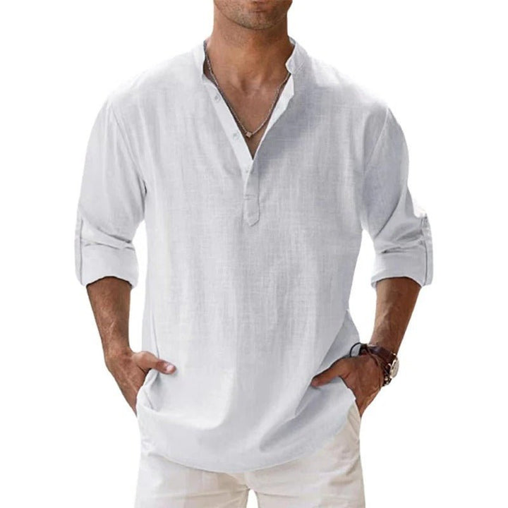 Stylish men's summer casual shirt. Lightweight & comfortable everyday wear top, offering versatile fashion.