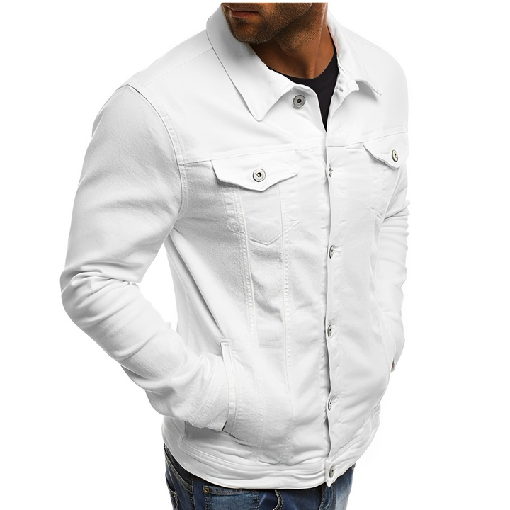 Effortless men's casual style with this versatile lightweight denim summer jacket, ideal for warm weather.
