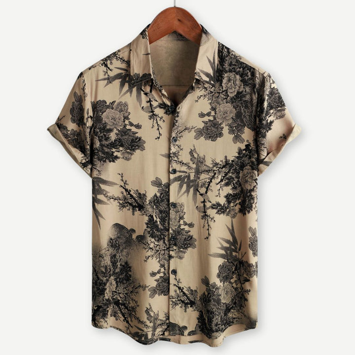 Lightweight men's floral short sleeve shirt for summer. Perfect casual beach or holiday wear.