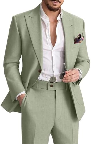 Fashionable men's summer two-piece suit. Breathable, perfect for smart casual style.