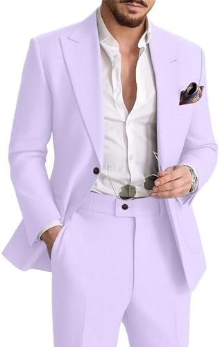 Summer wedding guest suit for men. Breathable, smart casual two-piece set.