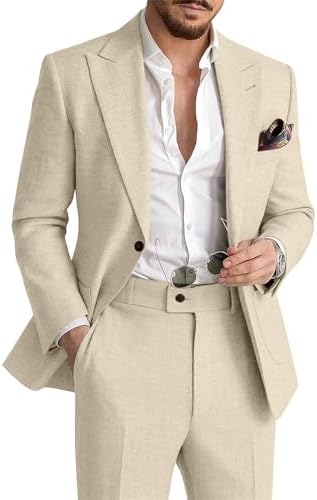 Men's lightweight summer suit. Two-piece set for business casual and formal occasions.