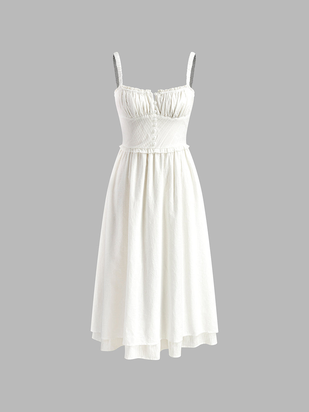 Lightweight cami midi dress for women, featuring a trendy ruffle hem, essential for summer fashion.
