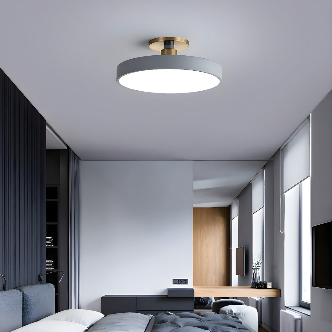 Minimalist Lumeanon round LED flush mount, dimmable ceiling light, modern ambient for any room.