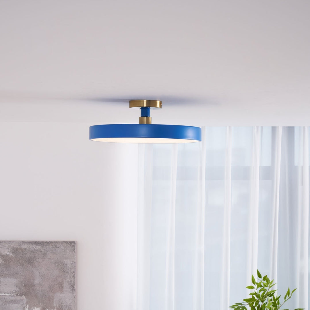 Lumeanon round LED ceiling light, modern interior, dimmable, flush mount, ambient illumination.