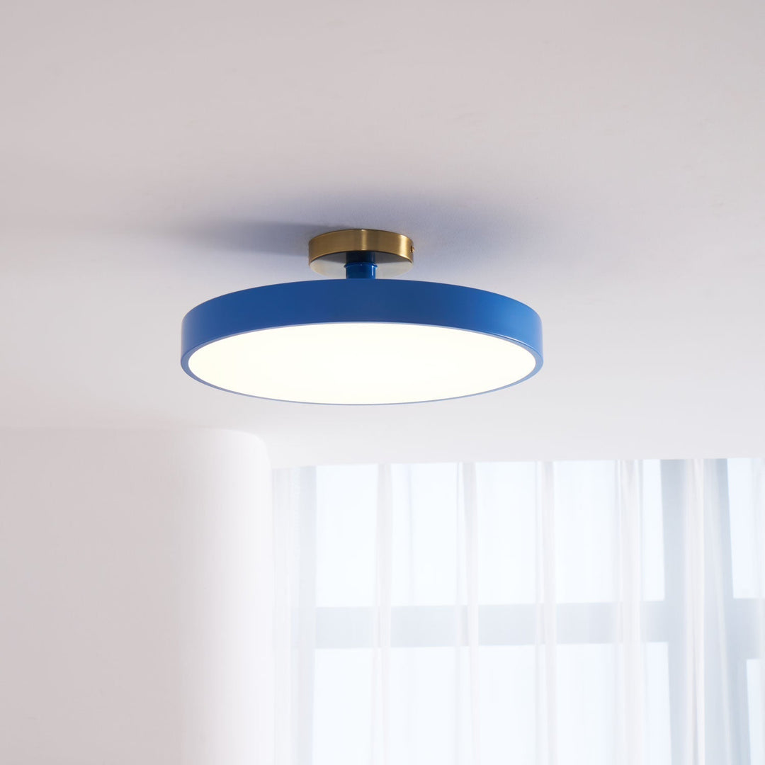 Contemporary Lumeanon round LED ceiling light, dimmable, flush mount, modern interior lighting.