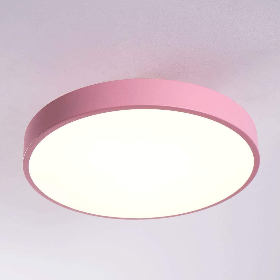 Lumeanon round LED ceiling light, modern ambient light, dimmable flush mount for sleek homes.