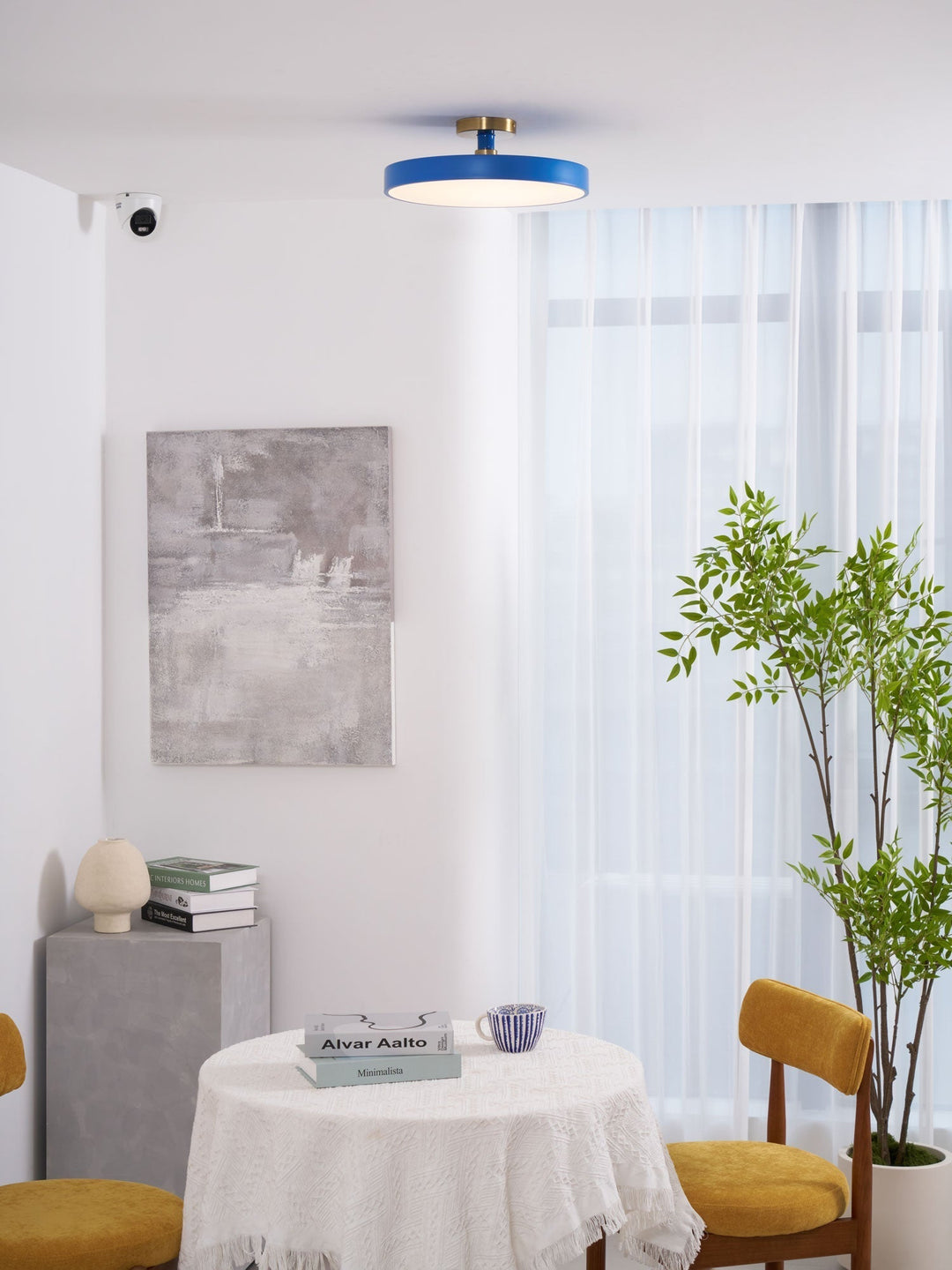 Lumeanon round LED ceiling light, modern, energy-efficient, dimmable, ambient flush mount fixture.