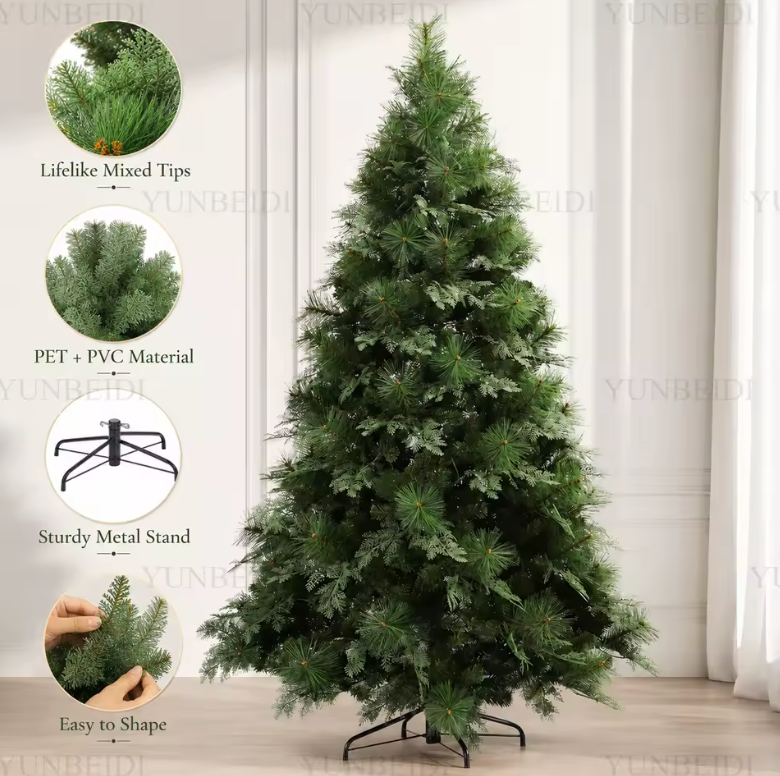 Strikingly realistic artificial Christmas tree, a lush & full festive tree for indoor holiday home decor.