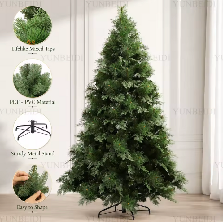 Strikingly realistic artificial Christmas tree, a lush & full festive tree for indoor holiday home decor.
